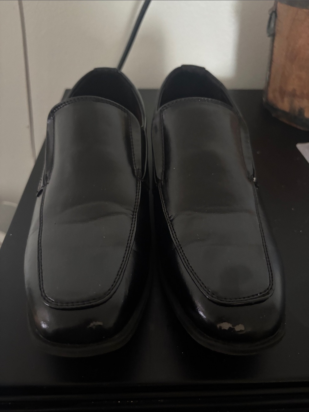 Black Kids Slip-On Loafers